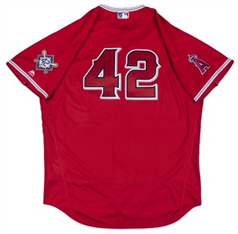 2018 Albert Pujols Team Issued Los Angeles Angels Jackie Robinson Day #42 Alternate Jersey (MLB Authenticated)